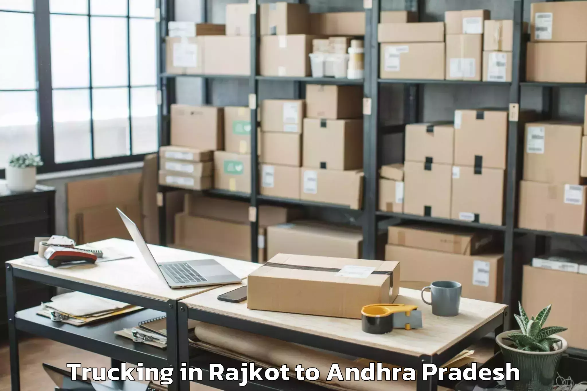 Top Rajkot to Naidupeta Trucking Available